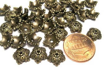 30pcs of Antique Bronze Flower Bead Caps(No.BZCP491)