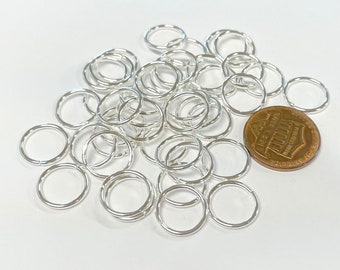 Bulk-200pcs of Silver Plated Open Jump Ring Link Ring 12mm 17ga(no