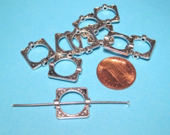 10pcs of Antique Silver Square Bead Frames 16mm(No. BFS985)