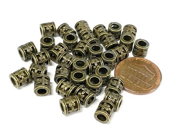 50pcs of Antique Bronze Tube Spacer Metal Beads 6mm(No.BZSP2166)