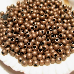 100pcs of Antique Copper Plated Ball Spacer Beads 3mm Round Metal beads(No. CPSP675)