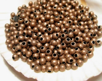 100pcs of Antique Copper Plated Ball Spacer Beads 3mm Round Metal beads(No. CPSP675)