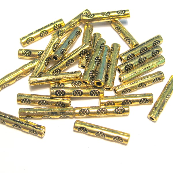 50pcs perles d'espacement en tube d'or antique (n ° GCM1172)