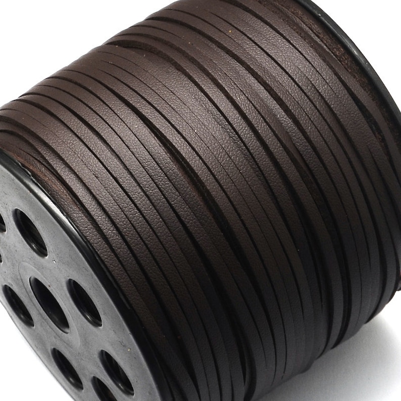 No.606 30ft of Dark Brown Faux Suede Cord Leather Like 3mm