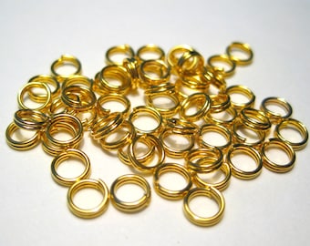 100pcs of Gold Plated Double Loops Split Open Jump Rings 5mm (No.092)