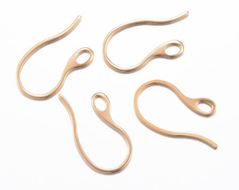 10pcs of 304 Stainless Steel Gold Ear Wire Earrings Hooks(No. STG970)