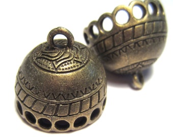 2pcs of Antique Bronze Large Tassel Caps Cone Bead Caps(No.BZCP512)