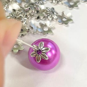 50pcs of Antique Silver Plated Flower Bead Caps 9mm (No. BCP2500)