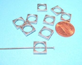 10pcs of Antique Silver Square Bead Frames 10mm(No. BFS990)