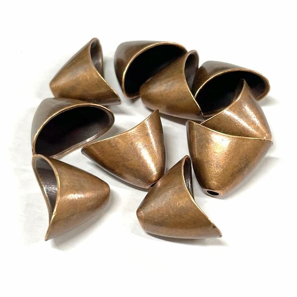 10pcs of Large Antique Copper Triangle Cone Bead Caps Tassel Caps(NO. CPCAP591)