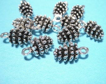 10pcs of Antique Silver Pine Cones Charms Pendant 3D Charms Pendant(No.CM109)