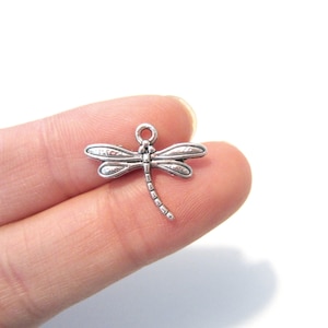 20pcs of Antique Silver Plated Dragonfly Charms Pendants 15mmx17mm Tibetan Silver Charm(No.CM068)