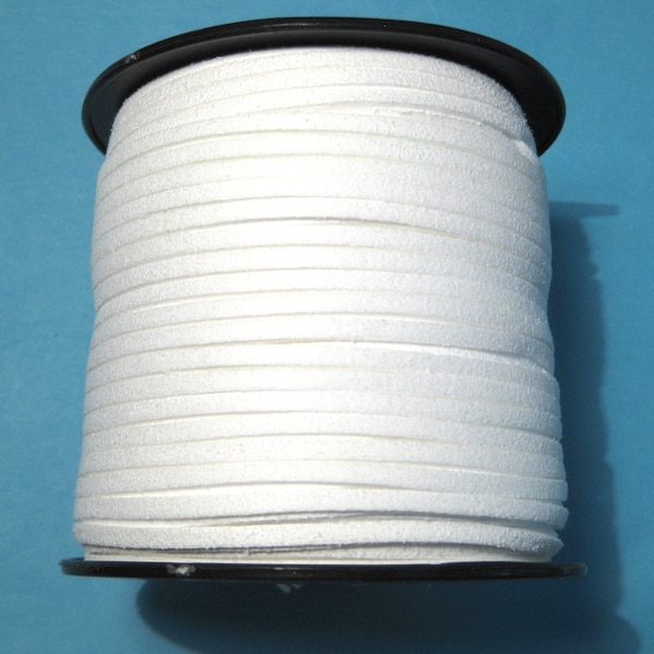 30ft of White Faux Suede Cord 3mm ( No.1125)