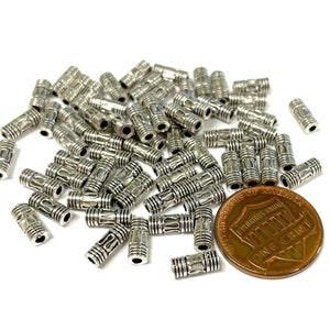 30pcs of Antique Silver Tube Spacer Beads 8mm(No.SSPC1276)