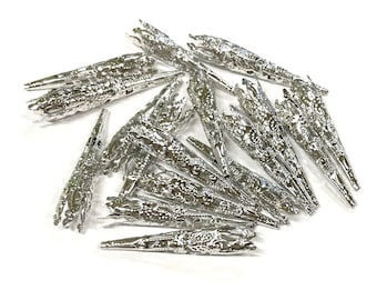 20pcs of Silver Tone Filigree Bead Cone caps 42mm(No. 379)