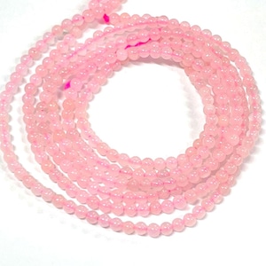 1 Strand Natural Rose Quartz Crystal 2mm Round Clear Gemstone Beads(No.GS2463)
