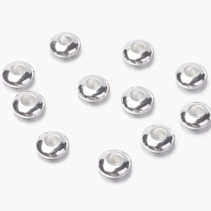 100pcs Bright Silver Plated Abacus Spacers Beads 5mm(No.SSPC1251)