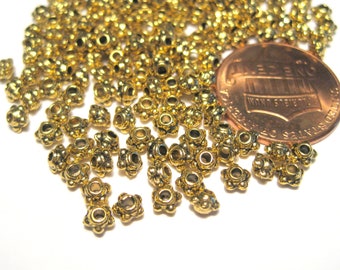 100pcs Antique Gold Small Spacer Beads 3mmx2mm(No.1070A))