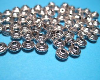 100pcs of Antique Silver Spacer Metal beads 5x3mm(No.SSPC1295)