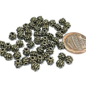 50pcs of Antique Bronze Tube Spacer Metal Beads 5mm(No.BZSP2173)