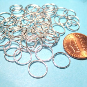 100pcs of Bright Silver Plated Open Jump Rings 10mm 21ga(No.494)