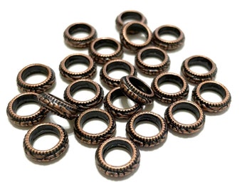 30pcs of Antique Copper Large Hole Spacer Beads 10x3mm (No. CPSP658)