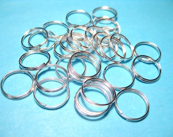 100pcs of Silver plated Smooth Split Rings 12mm 21ga(No.159)