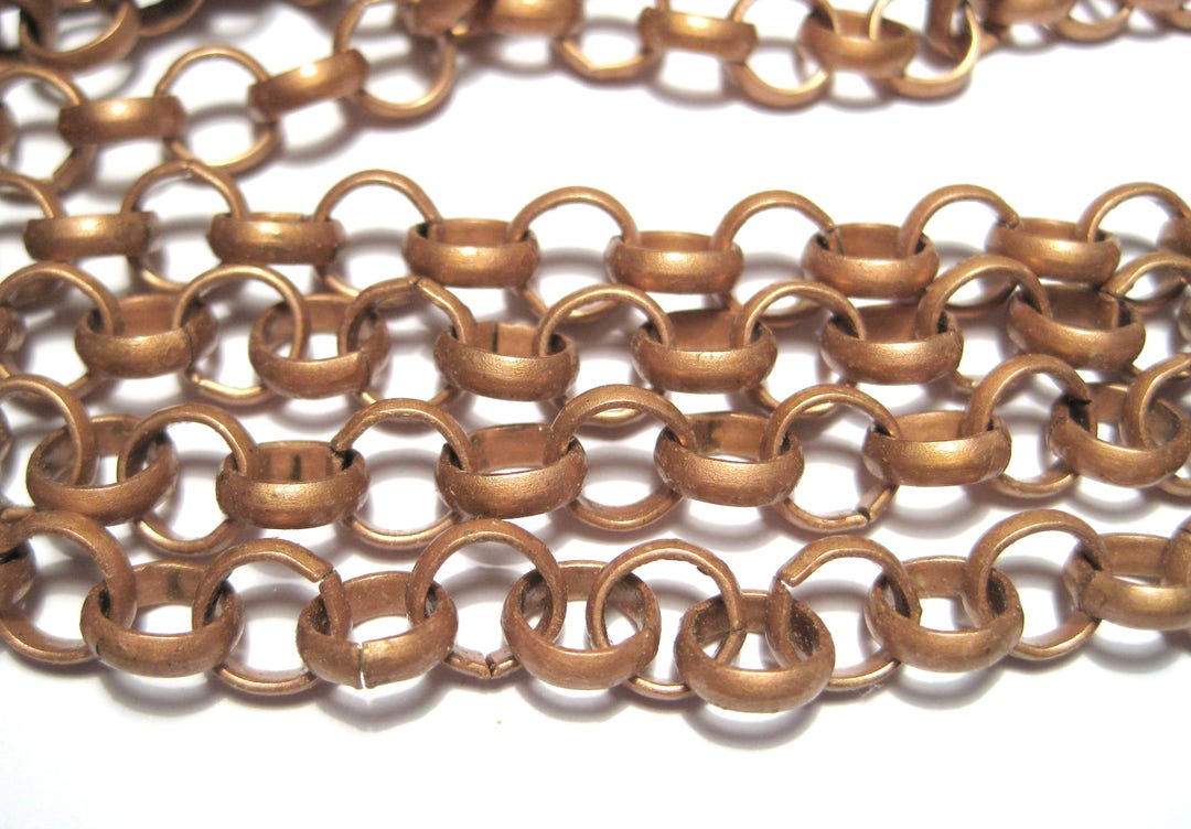 5ft of Red Copper ROLO Chain Iron Chain 7mm NO. 105Y 