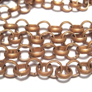 5ft of Red Copper Plated ROLO Chain Iron Chain 7mm( NO. 105Y)
