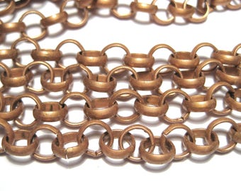 5ft of Red Copper ROLO Chain Iron Chain 7mm( NO. 105Y)