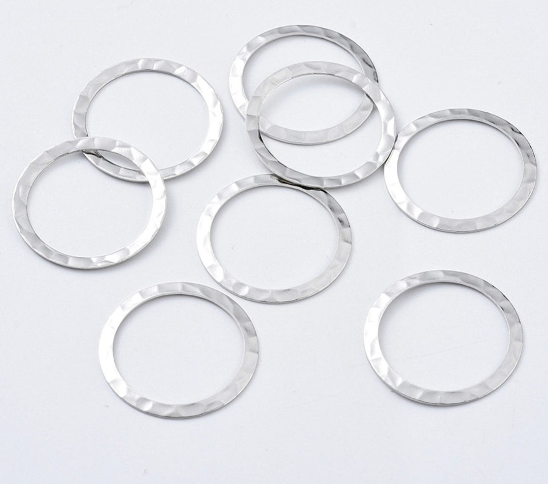 5pcs of Silver Tone Hammered Circle Links Rings(no. 926) - Etsy