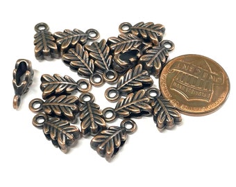 10pcs of Antique Copper Leaf Bails Beads European Charm Style Bail(No. AGB1796)