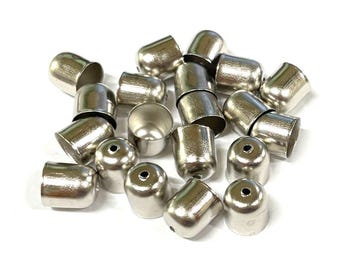 20 Silver Tone End Caps: Cone Tassel Bead Tips (10x11mm)(No.BCP326)
