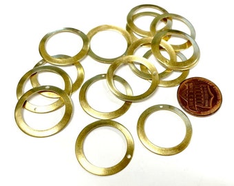 10pcs of Raw Brass Circle Charms Pendants 22mm(No.BC1529)