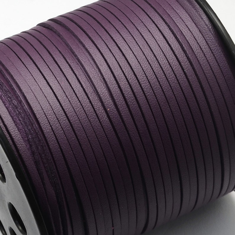 30ft of Dark Purple Faux Suede Cord Leather Like 3mm No.614 image 2