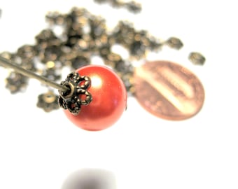 100pcs of Antique Bronze Plated Flower Bead Caps 6mm Filigree Bead Cap(No.BZCP480)