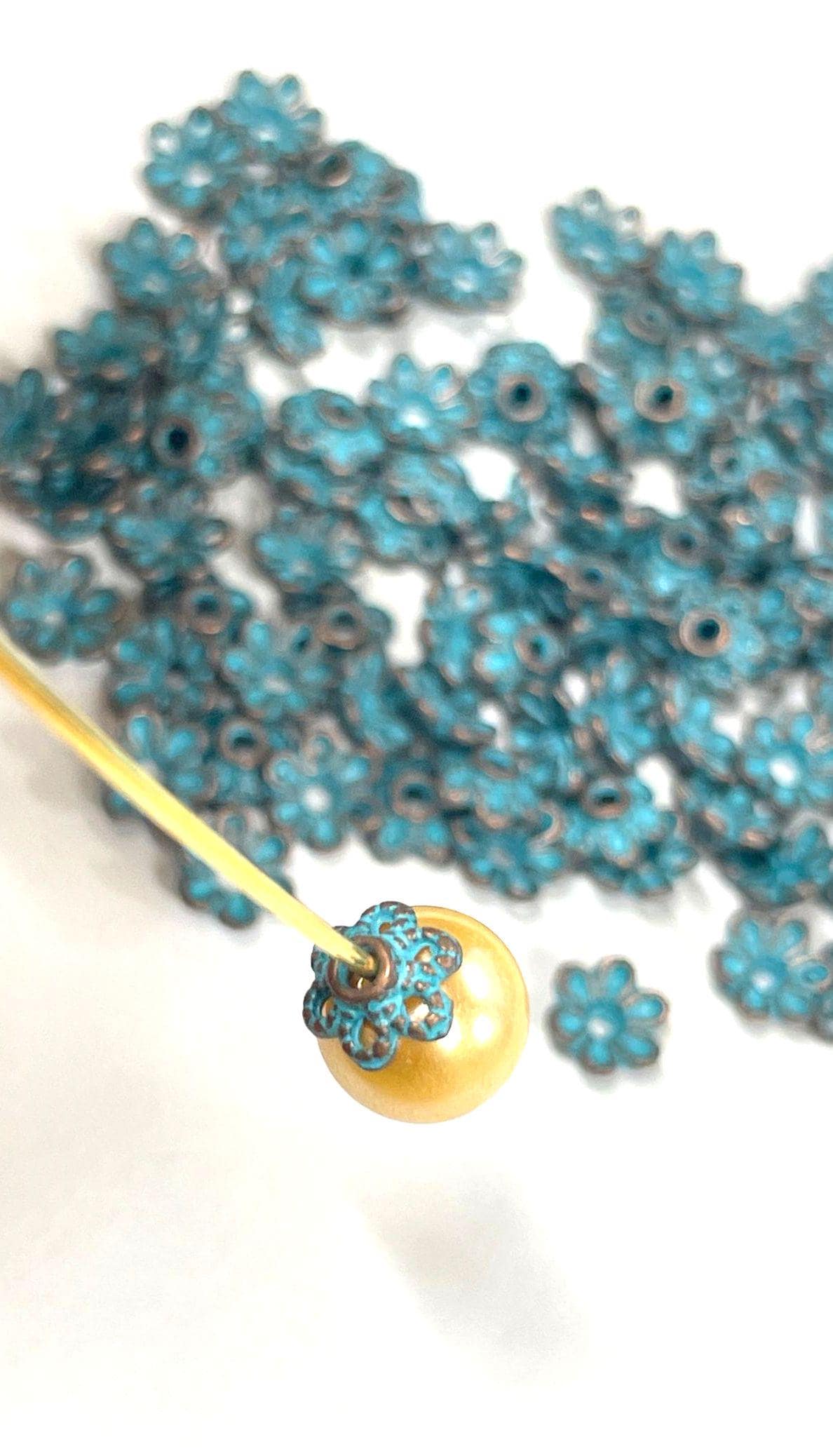 JBB Antique Brass-Plated Brass Hollow Wire Round Bead