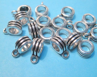10pcs of Antique Silver Bails 12x7mm Necklace Bail Metal Pendant Bail(No. ASB1005)