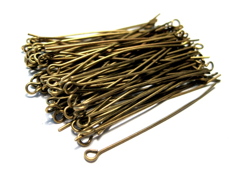 100pcs Antique Bronze Eye pins 2inches 21ga No.592 image 1