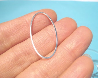 30pcs of Bright Silver Plated Brass Oval Link Rings 29x15mm(No. LKR933)