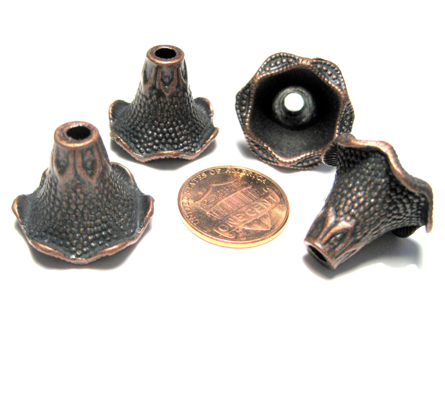 4pcs of Antique Copper Large bead Cap Tassel Caps Cone Bead Etsy