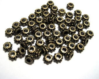 50pcs of Antique Bronze Spacer Beads 4mmx3mm(No.BZSP546)