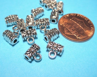 20pcs of Antique Silver Bails, 7x6mm Necklace Bail, Metal Pendant Bail(No. ASB1017)