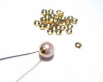 100pcs of Gold Tone Brass Small Flower Bead Caps 4mm(No. GCP1097)
