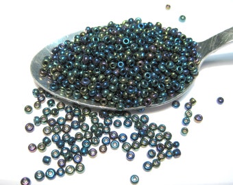 20 Grams Blue Iris Round Seed Beads 12/0 Glass Seed Beads(No.605)