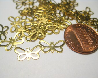 30pcs of Raw Brass Butterfly Connectors Links Filigree (No. BC1552)