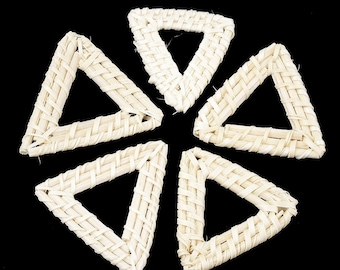 Orecchini Donna In Rattan Intrecciato CHUNYANAN - Set Di 4 Pendenti Geometrici Con Nappe, Fatti A Mano