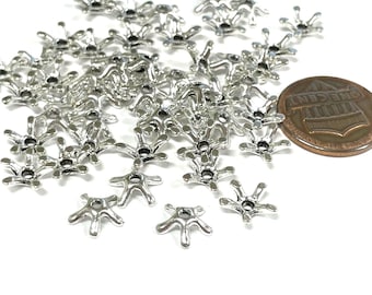 50pcs of Antique Silver Flower Bead Caps 8.5mm (No, SBC2168)