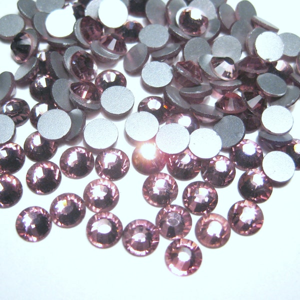 100pcs of Light Purple Glass Flatback Rhinestone -A Grade SS30(6mm)No-Hotfix