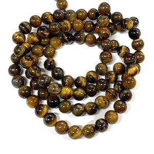 1 Strand of Natural Tiger Eye 8mm Round Stone Beads(No. GS2429)